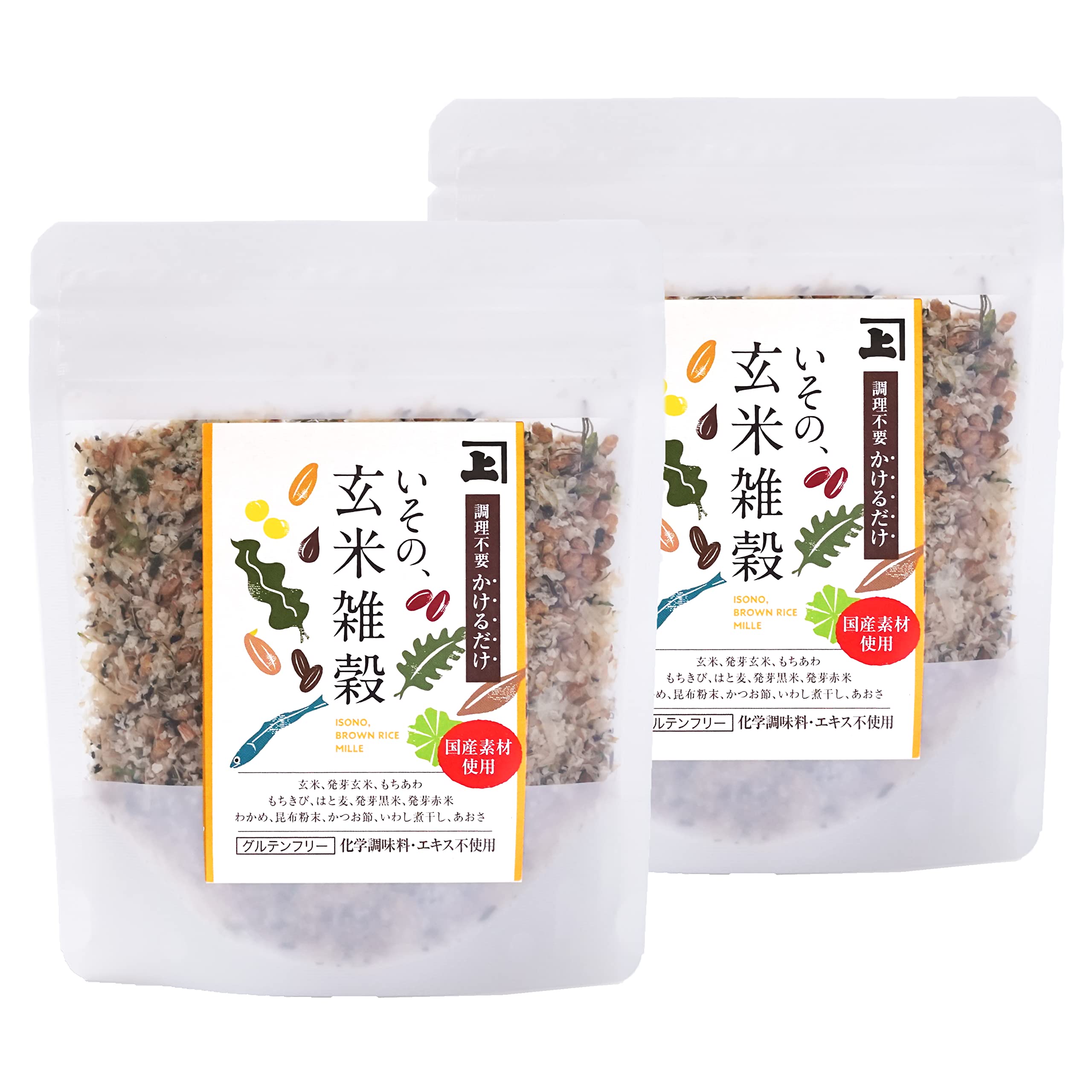 Amazon.co.jp: 兼上 いその、 玄米雑穀かけるだけ 60g×2袋 無添加 国産